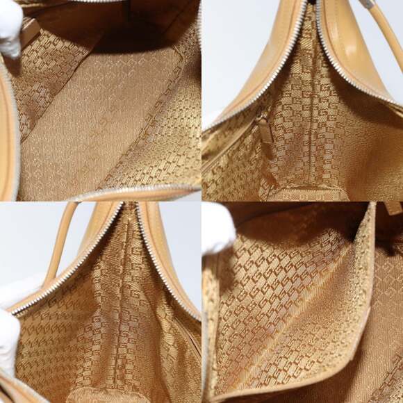 GUCCI Shoulder Bag Leather Brown Silver 001 001 - Picture 12 of 13